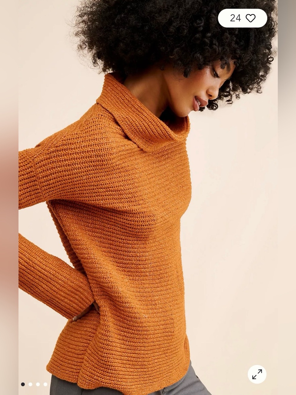 NWT Pilcro by Anthropologie Cowl Neck Long Sweater in Cedar Size Large